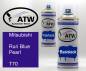 Preview: Mitsubishi, Ruri Blue Pearl, T70: 400ml Sprühdose + 400ml Klarlack - Set, von ATW Autoteile West.